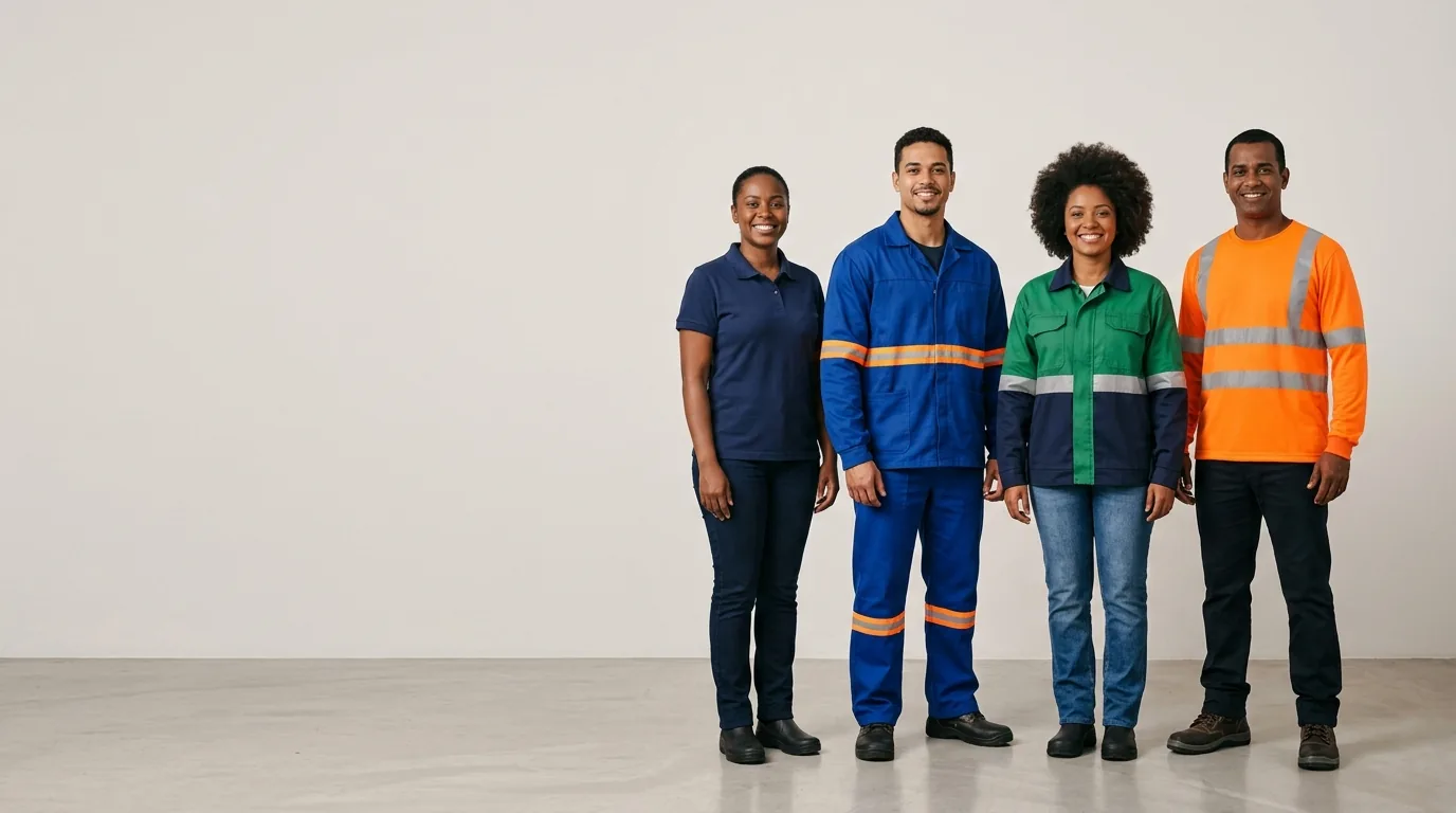 Equipe vestindo uniformes da Unisat